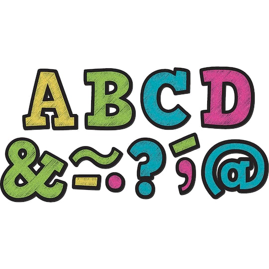Teacher Created Resources Chalkboard Brights Bold Block Magnetic Letters